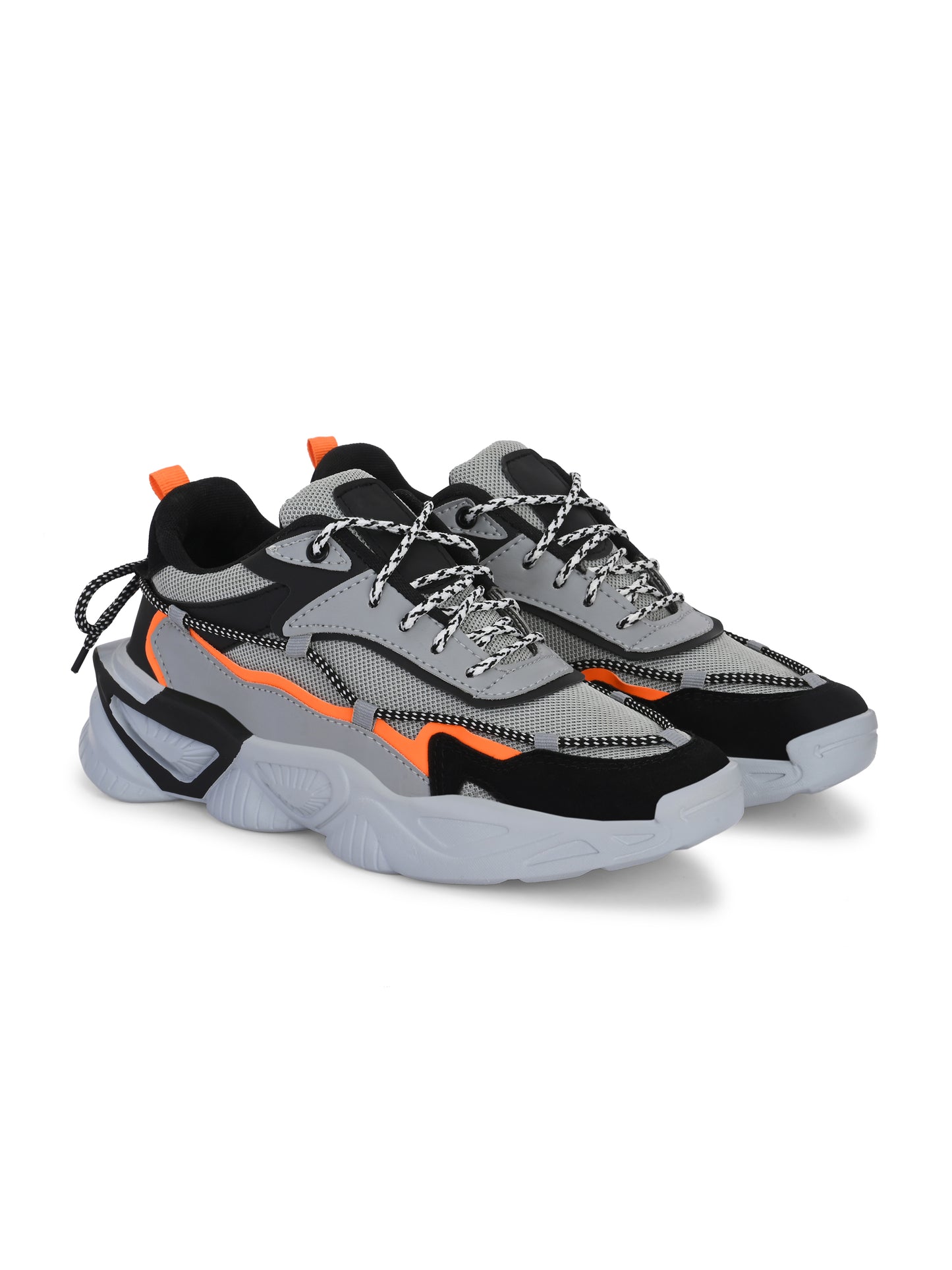 Men’s Grey Sports Shoes – Flexible Lightweight Design with Cushioned Foam Insole