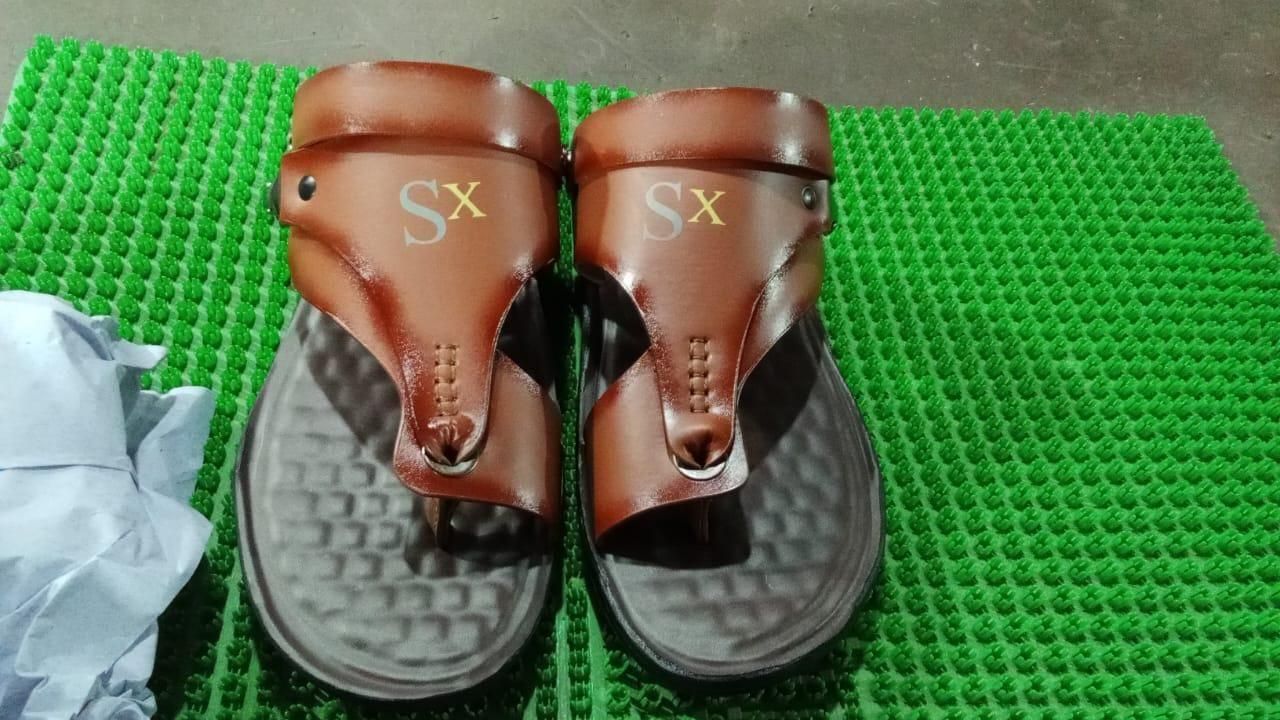 Men’s Casual PU Leather Sandals – Black/Brown Comfortable Dailywear with Synthetic Sole