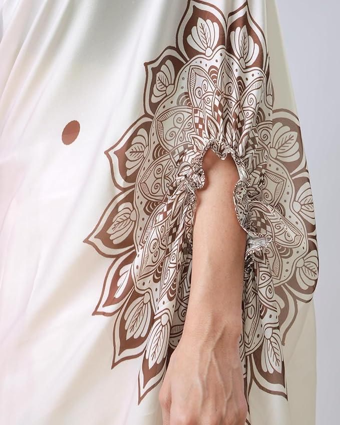 Satin Silk Printed Kaftan Saree with Unstitched Blouse – 5.5m Elegant Women’s Saree