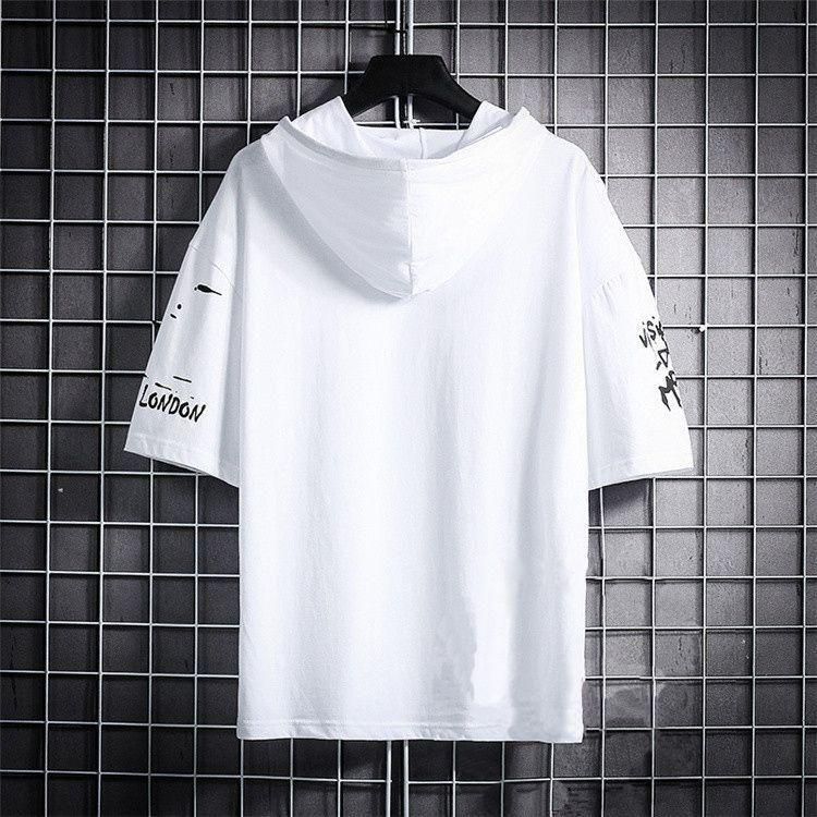 TRYTHIS Cotton Color Block Half Sleeves Hooded Neck Men’s T-Shirt