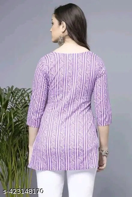 Women’s Purple Rayon Crop Top | Stylish Western Wear Casual & Party Top