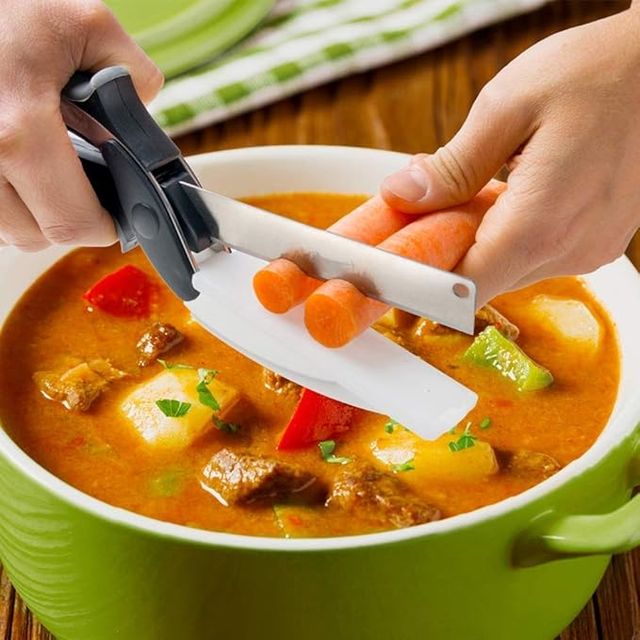 Clever Cutter 2-in-1 Food Chopper with Built-in Cutting Board | Stainless Steel Blade & Ergonomic Handle