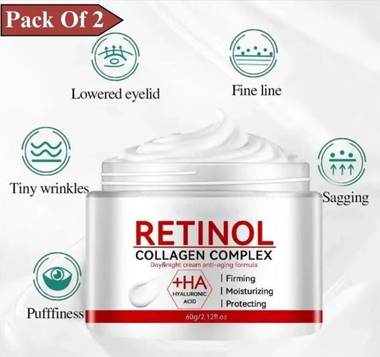 Retinol Collagen Complex Day & Night Cream – Pack of 2, 150g | Anti-Aging & Skin Repair