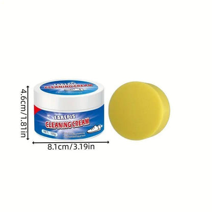 Multipurpose Whitening Cleaning Cream with Sponge | Stain Remover for Kitchen, Tiles, Sink &amp; Household Use (Pack of 1)