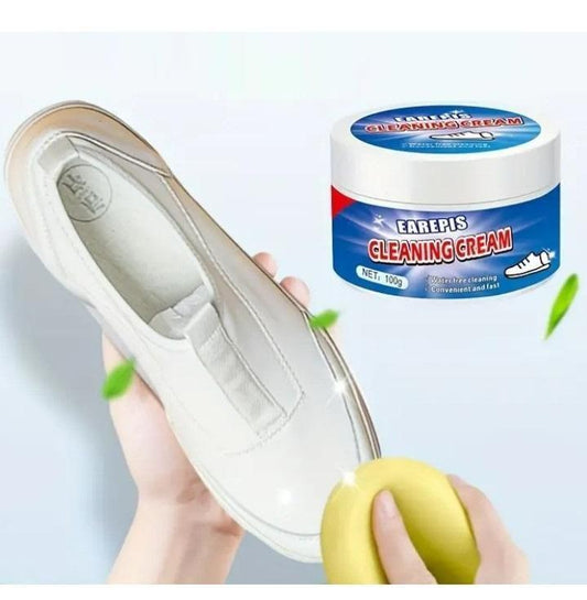 Multipurpose Whitening Cleaning Cream with Sponge | Stain Remover for Kitchen, Tiles, Sink &amp; Household Use (Pack of 1)