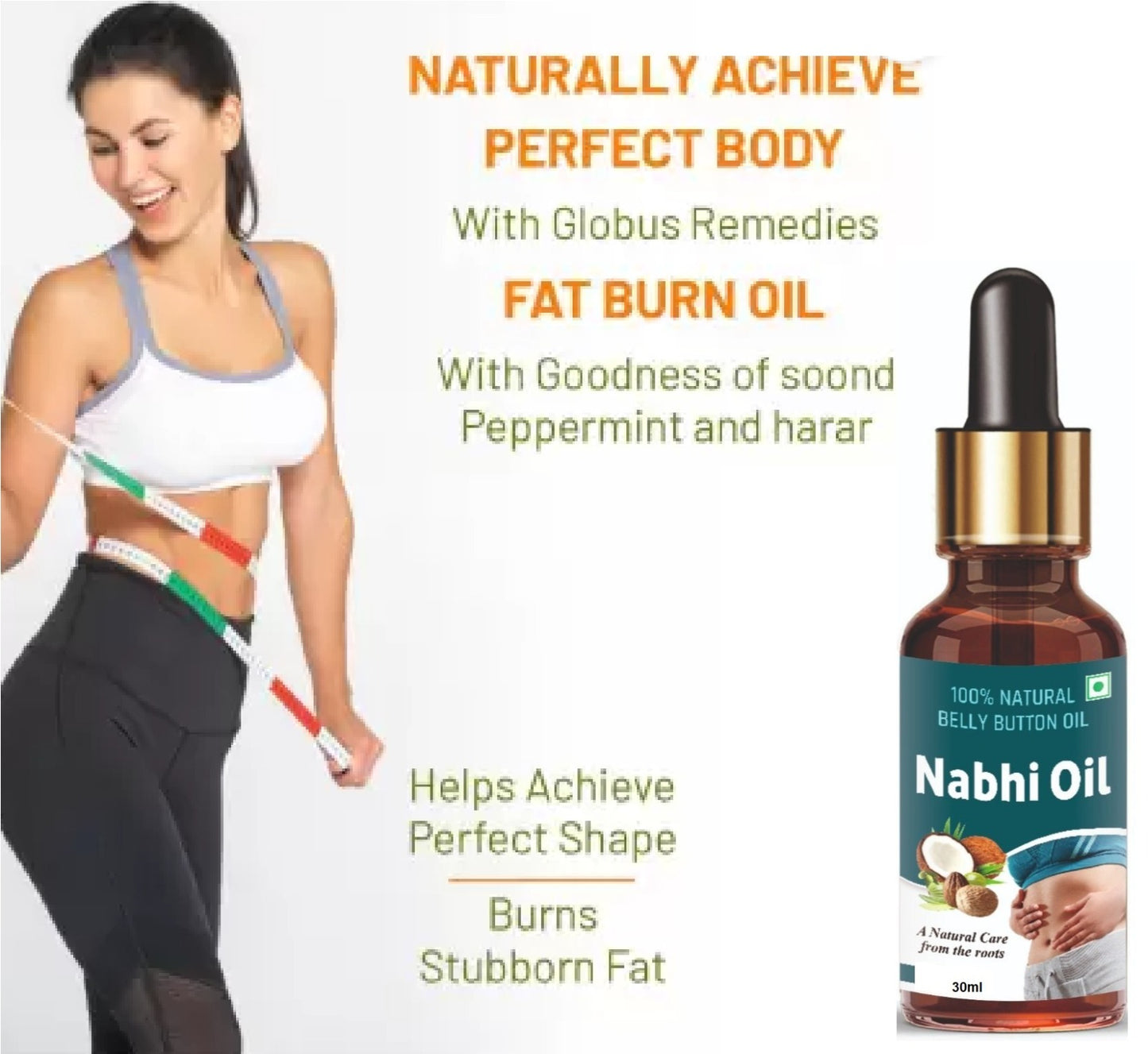 100% Natural Nabhi Fat Burn Oil – Belly Button Oil for Weight Management & Perfect Shape (Pack of 1)