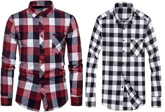 Men’s Cotton Check Shirts Pack of 2 | Multicolor Casual & Formal Wear