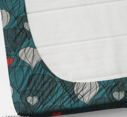 Super Soft Glace Cotton Elastic Fitted Double Bed Bedsheet with 2 Pillow Covers – 72x78x8, Durable & Easy Wash