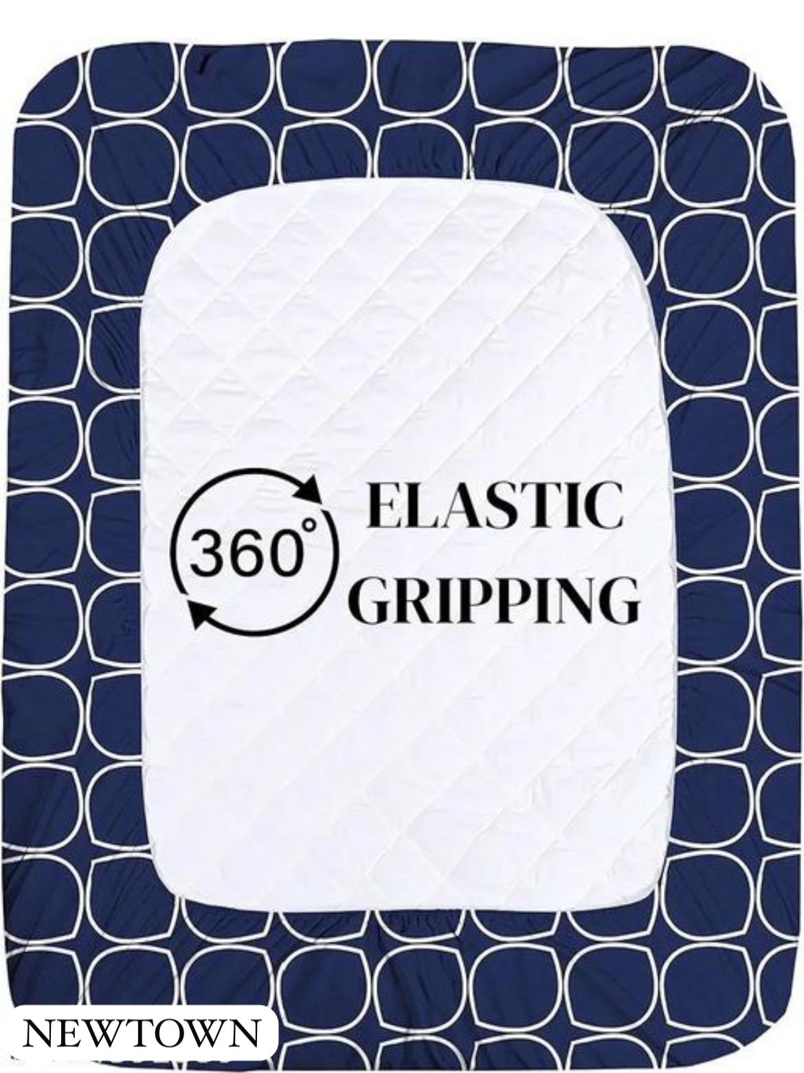 Super Soft Glace Cotton Elastic Fitted Double Bed Bedsheet with 2 Pillow Covers – 72x78x8, Durable & Easy Wash