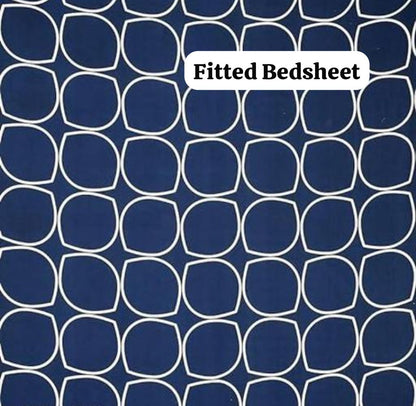 Super Soft Glace Cotton Elastic Fitted Double Bed Bedsheet with 2 Pillow Covers – 72x78x8, Durable & Easy Wash