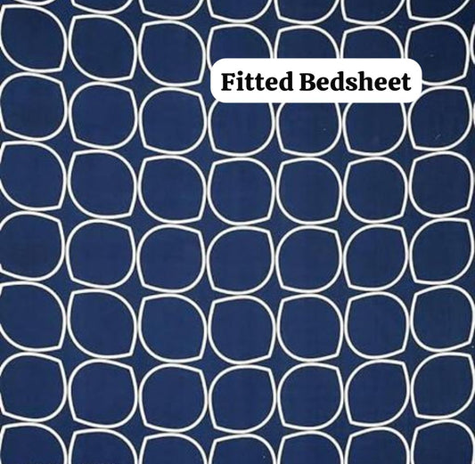 Super Soft Glace Cotton Elastic Fitted Double Bed Bedsheet with 2 Pillow Covers – 72x78x8, Durable & Easy Wash