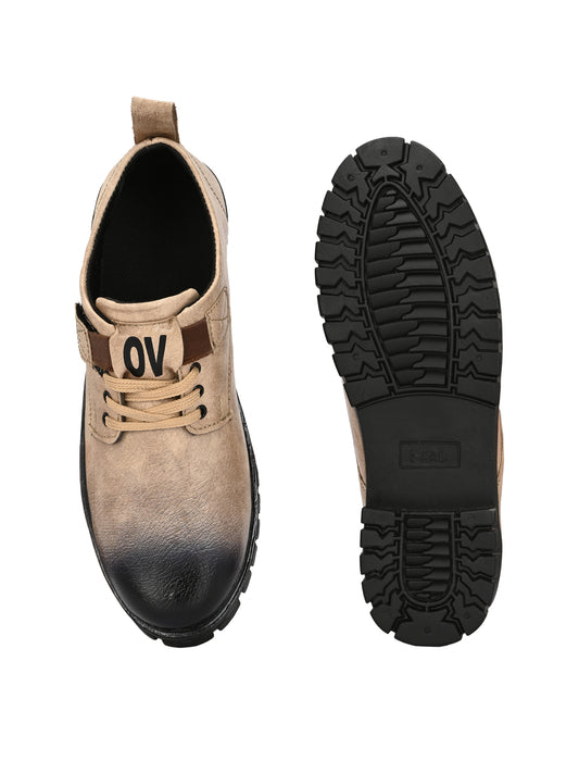 Men’s Beige Casual Shoes – Flexible Design with Cushioned Foam Insole for Comfort