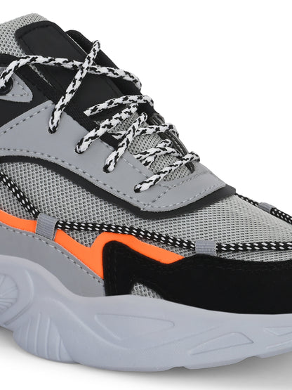 Men’s Grey Sports Shoes – Flexible Lightweight Design with Cushioned Foam Insole
