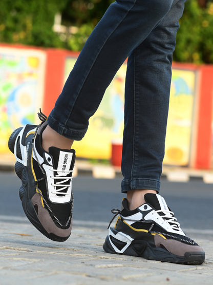 Men’s Black Leather Casual Shoes – Flexible Design with Cushioned Foam Insole