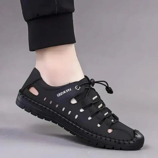 Men’s Black Casual Sandals – Comfortable Flexible Footwear