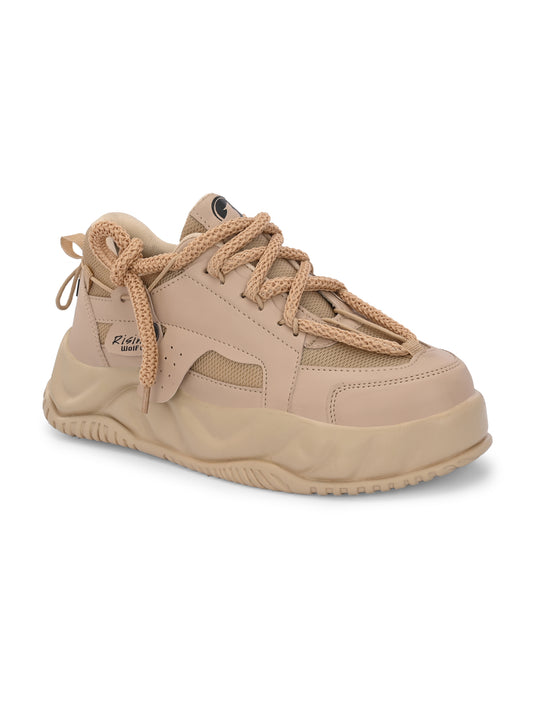 Men’s Tan Sport Shoes – Flexible Lightweight Design with Cushioned Foam Insole