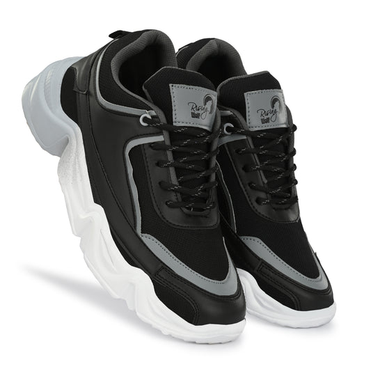 Men’s Grey Stylish Sport Shoes – Flexible Lightweight Design with Cushioned Foam Insole