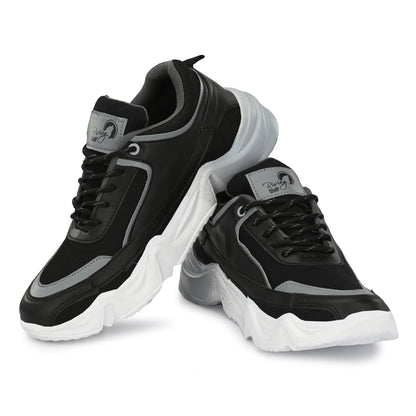Men’s Grey Stylish Sport Shoes – Flexible Lightweight Design with Cushioned Foam Insole