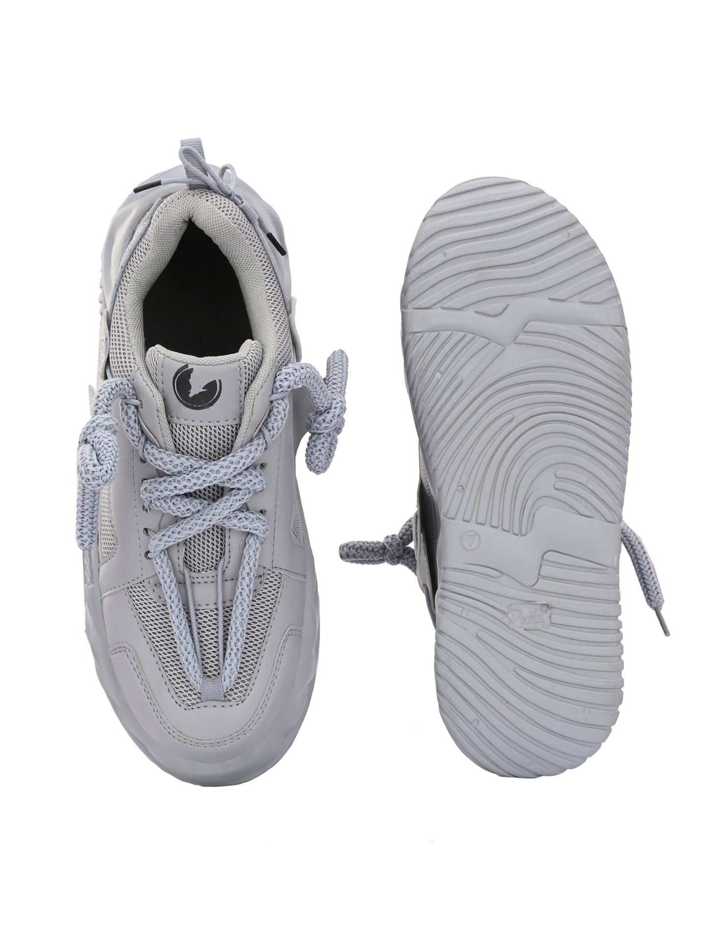 Men’s Grey Sport Shoes – Flexible Lightweight Design with Cushioned Foam Insole