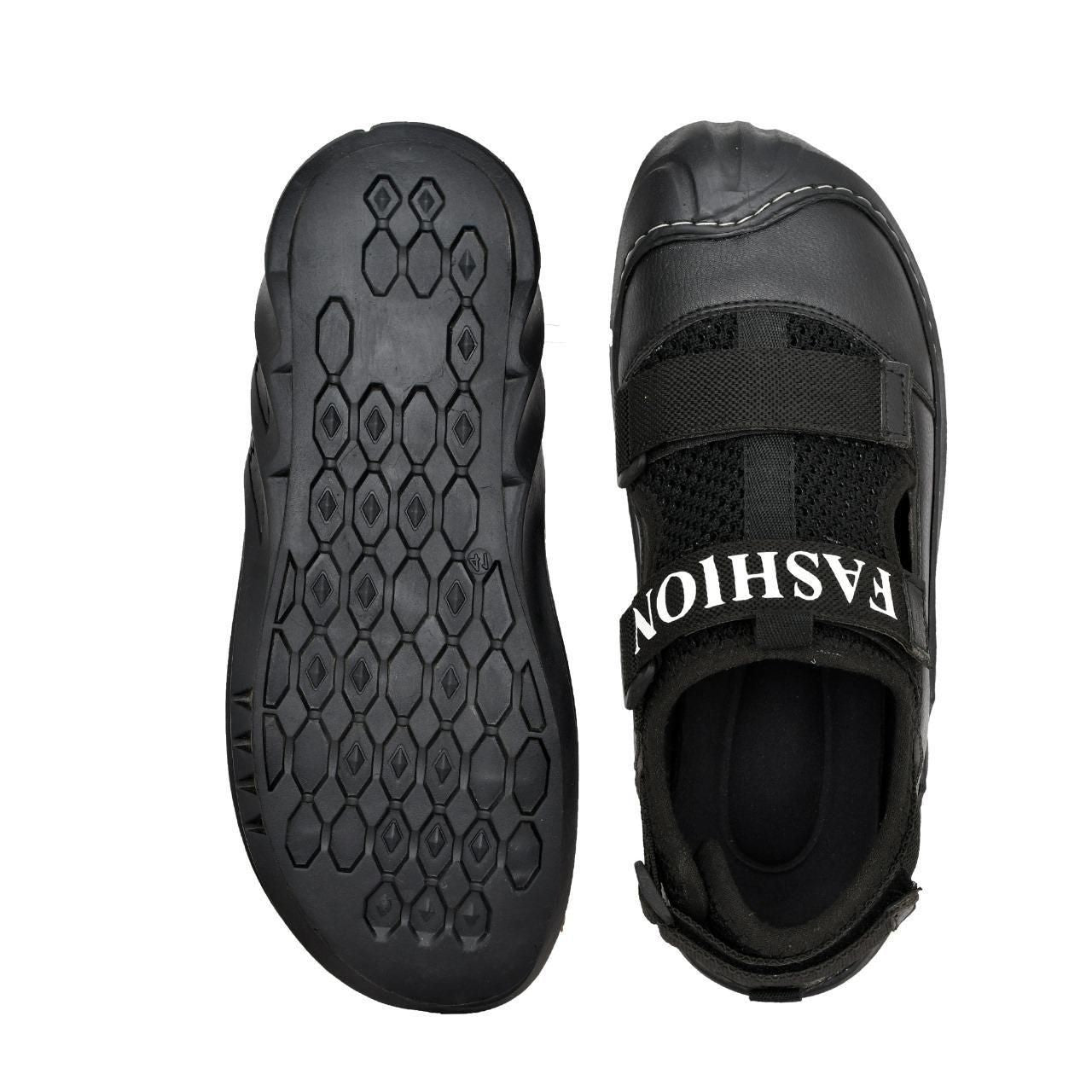 Men’s Casual Daily wear Sandals – Black, Comfortable EVA Sole, Synthetic Upper