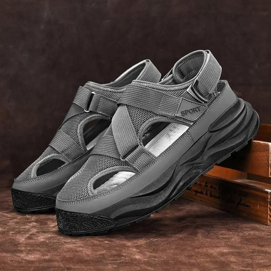 Men’s Closed Toe Breathable Sandals – Casual Synthetic Upper with Durable Rubber Sole