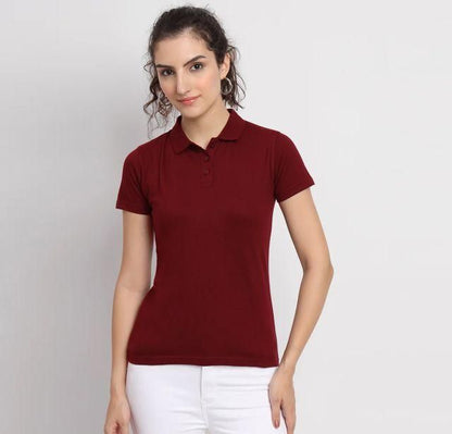 Ketex Red Cotton Blend Polo Neck T-shirt