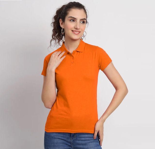 Ketex Red Cotton Blend Polo Neck T-shirt