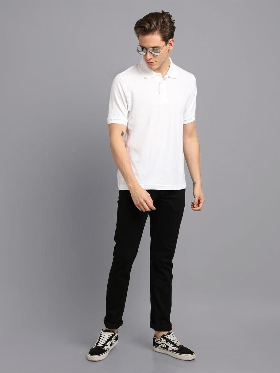 Men’s Matte Solid Half Sleeve Polo T-Shirt – Comfortable Casual Wear, Assorted Colors