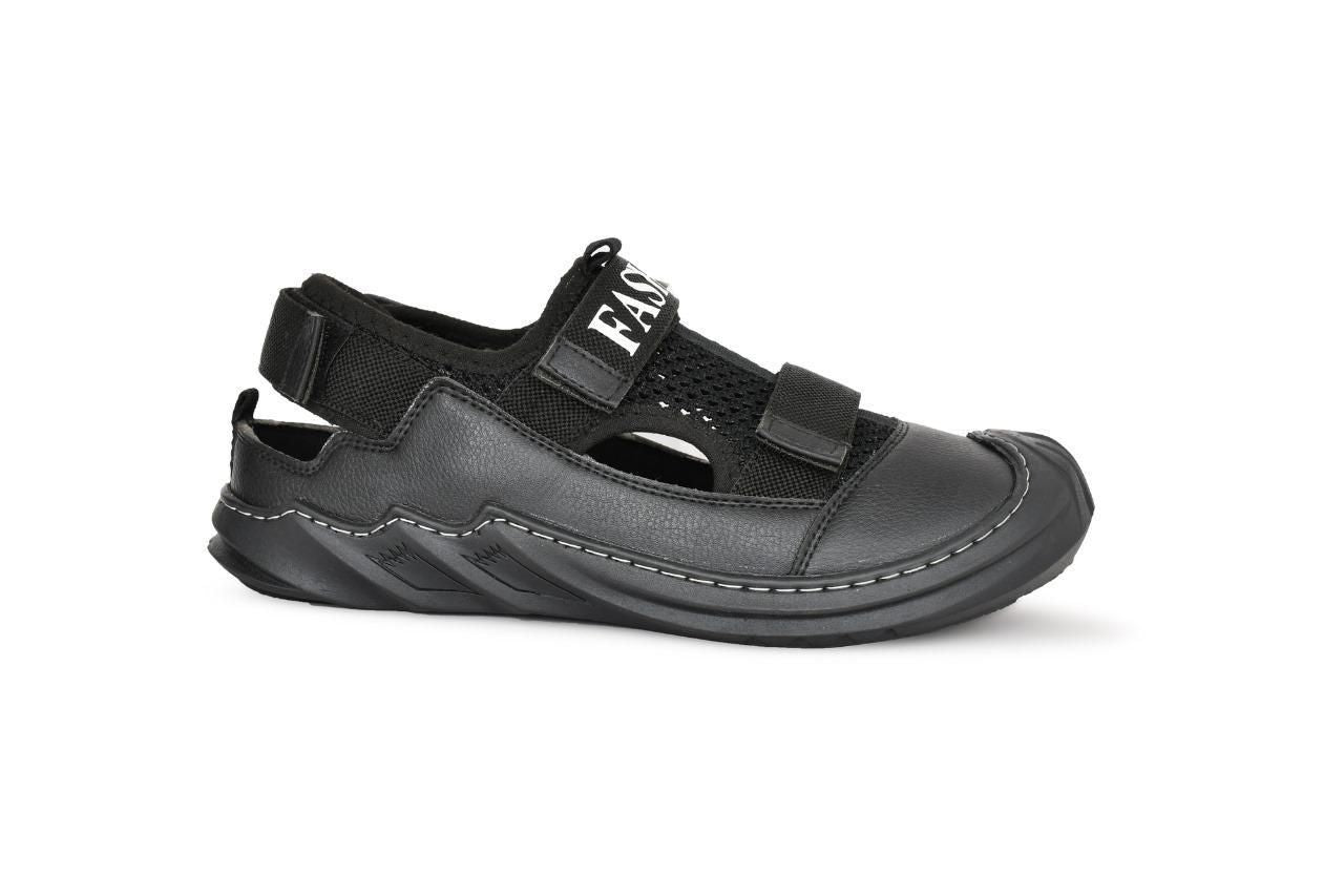 Men’s Casual Daily wear Sandals – Black, Comfortable EVA Sole, Synthetic Upper