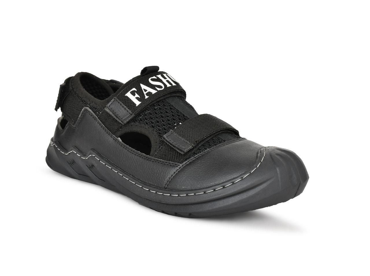 Men’s Casual Daily wear Sandals – Black, Comfortable EVA Sole, Synthetic Upper