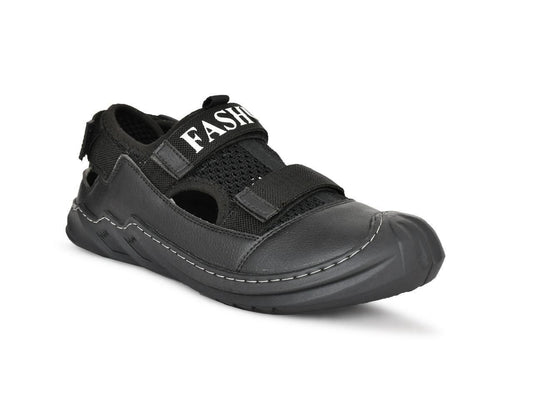 Men’s Casual Daily wear Sandals – Black, Comfortable EVA Sole, Synthetic Upper