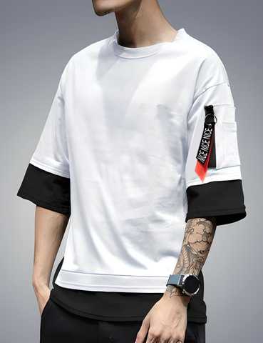 Cotton Blend Solid Half Sleeves Men’s T-Shirt – White