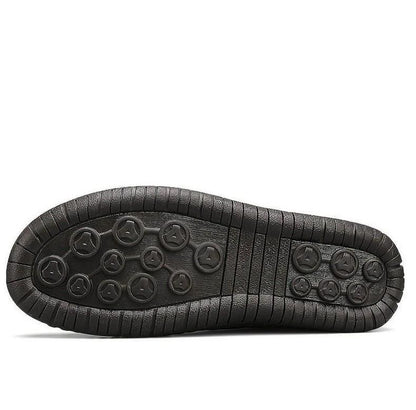 Men’s Stitching Breathable Slip-On Shoes – Anti-Skid Casual Footwear in Black/Brown