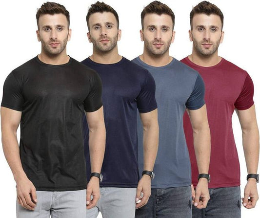 Men’s Round Neck T-Shirt Combo (Pack of 4) | Multi-Color | Half Sleeve | Casual Wear