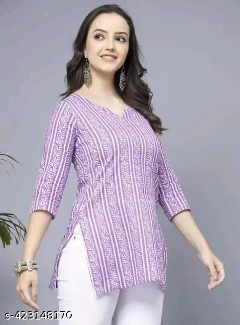 Women’s Purple Rayon Crop Top | Stylish Western Wear Casual & Party Top