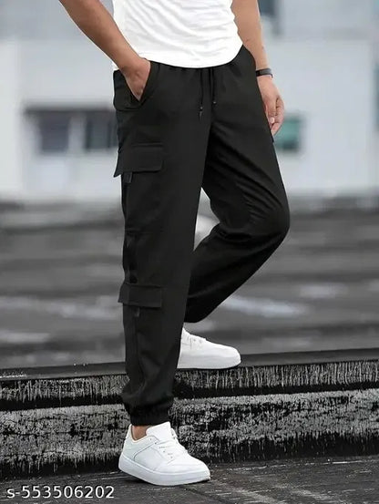 Men’s Cargo Joggers – Cotton Satin Blend, 5 Pockets, Stylish & Comfortable