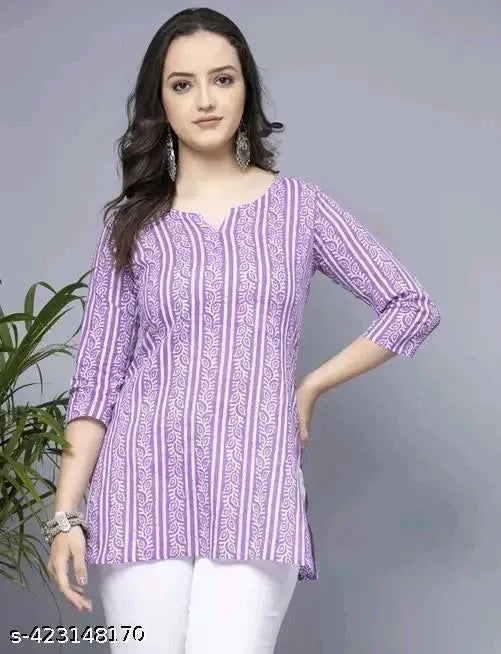 Women’s Purple Rayon Crop Top | Stylish Western Wear Casual & Party Top