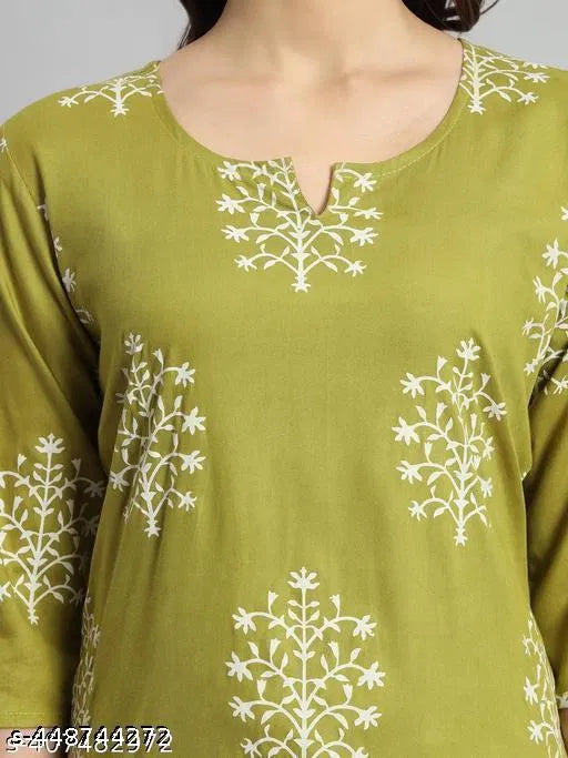 Women’s Green Rayon Kurti Top | Stylish Casual & Party Wear Western Tunic
