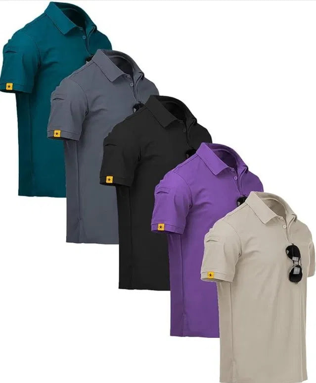 Men’s 5-Pack Polo T-Shirts – Multicolor, Comfortable Half Sleeve Casual Wear